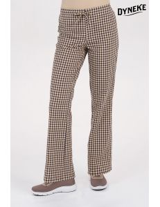 Pantalón mujer cuadro marrón cordón