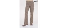 Pantalón mujer cuadro marrón cordón
