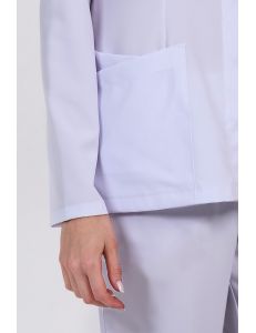 Chaqueta cruzada mujer m/l microfibra blanca