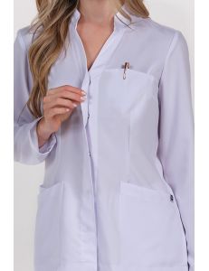 Chaqueta cruzada mujer m/l microfibra blanca