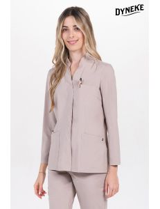 Chaqueta cruzada mujer m/l microfibra blanca
