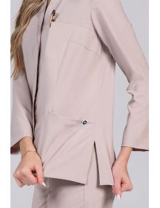 Chaqueta cruzada mujer m/l microfibra blanca