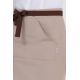 Delantal corto beige bolsillo canguro
