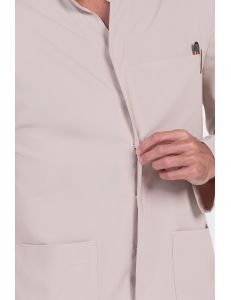 Chaqueta caballero el&aacute;stica beige cuello mao