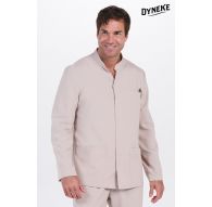 Chaqueta elástica beige sra.cuello mao