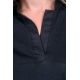 Polo mujer cuello mao pique negro