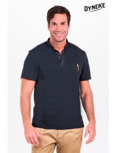 Polo hombre cuello mao pique negro