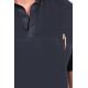 Polo hombre cuello mao pique negro
