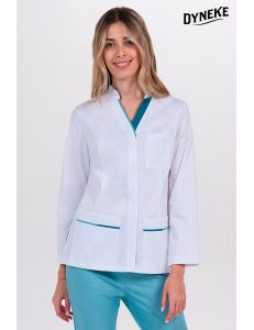 Chaqueta mujer doble vivo aguamarina cremallera m/l