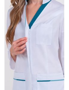 Chaqueta mujer doble vivo aguamarina cremallera m/l