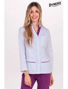 Chaqueta mujer doble vivo morado cremallera m/l