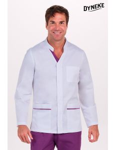 Chaqueta hombre doble vivo morado cremallera m/l