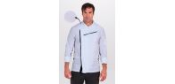 Chaqueta cocinero blanca con rejilla negra