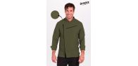 Chaqueta cocinero caqui con rejilla negra