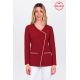 Chaqueta elástica m/l mujer granate con vivo