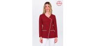 Chaqueta elástica m/l mujer granate con vivo