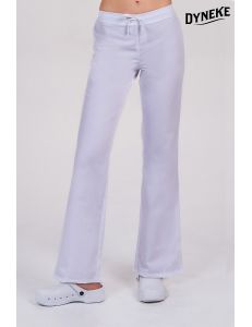 Pantalón mujer sarga blanco acampanado