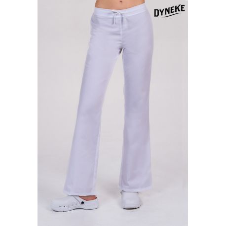 Pantalón mujer sarga blanca cordón