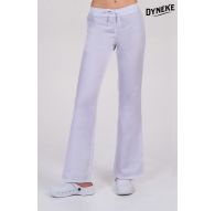 Pantalón mujer sarga blanco acampanado