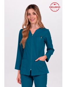 Chaqueta elástica m/l azul petróleo 
