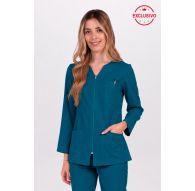 Chaqueta elástica m/l azul petróleo