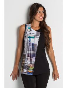 Casaca estampada city comercio y estetica dynekeChaqueta para comercio y estética con estampado 'City' dyneke