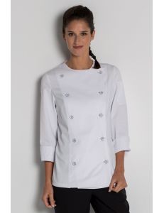 Chaqueta para hostelería sin cuello blanca