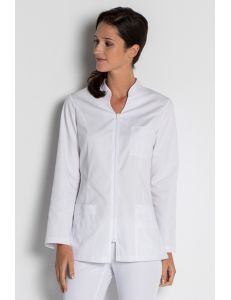 Chaqueta para comercio, sanidad y estética de manga larga blanca dyneke