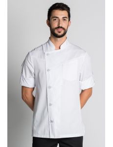 Chaqueta de cocinero con pespuntes 