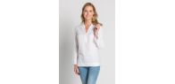 Camisa de hostelería y comercio estilo ibicenco en blanco