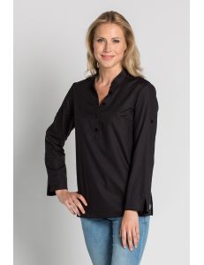 Camisa de hostelería y comercio estilo ibicenco en negro