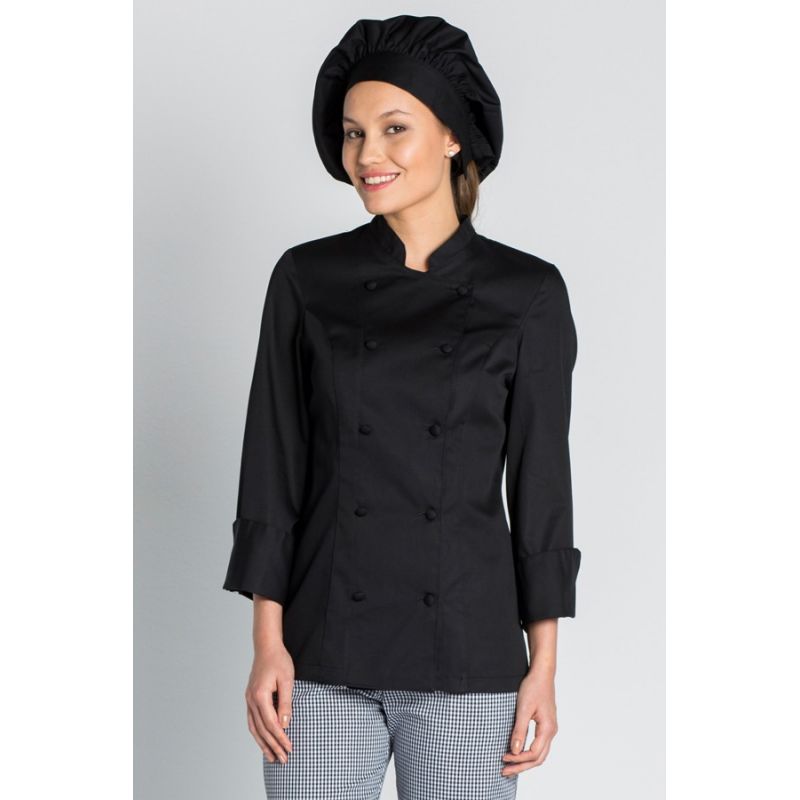 creativo Mansedumbre pómulo chaqueta para chef en color negro dyneke
