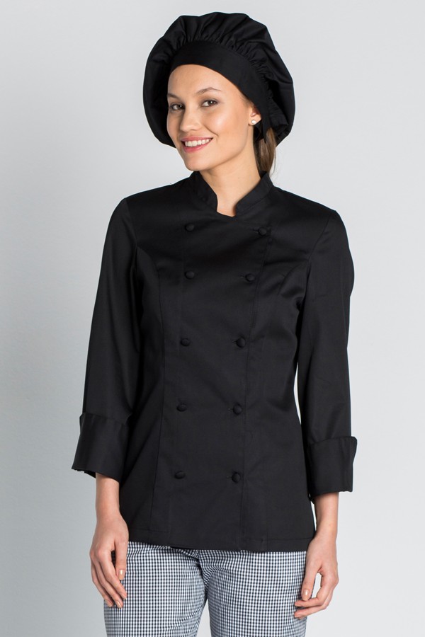 tensión Cañón conspiración chaqueta para chef en color negro dyneke