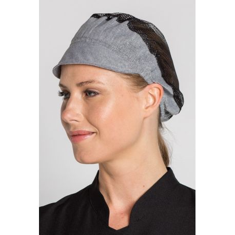 gorro de cocina con rejilla gris dyneke