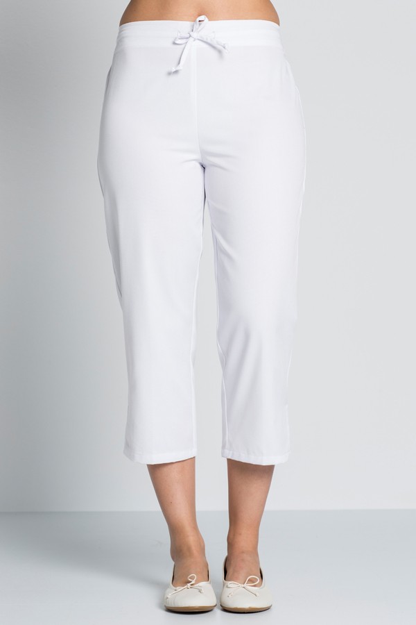 Pantalón pirata blanco mujer tipo sport