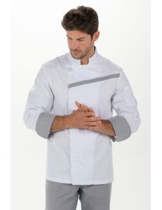 Chaqueta de cocinero contraste gris