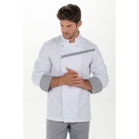 Chaqueta de cocina contraste gris Dyneke