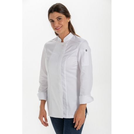 Chaqueta microfibra blanca hosteleria y comercio Dyneke