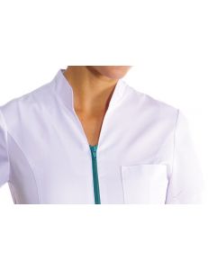 Chaqueta para sanidad, farmacia, comercio y estética en verde Dyneke