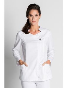 Chaqueta para comercio y estética blanca manga larga Dyneke