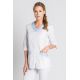 Chaqueta contraste azul para comercio y estética con manga 3/4 Dyneke