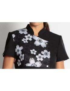 Chaqueta para comercio y estética con estampado 'Flores' dyneke