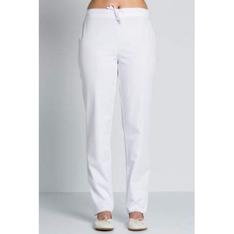 pantalon de mujer blanco para sanidad, comercio y estetica dyneke