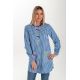 bata de maestra azul con botones automaticos dyneke 8389