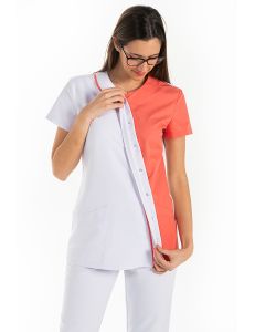 Chaqueta mujer asimetrica coral