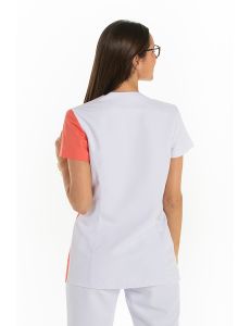 Chaqueta mujer asimetrica coral