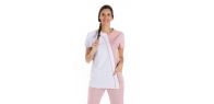 Chaqueta mujer microfibra asimetrica rosa