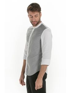 Camisa hombre manga 3/4 gris