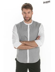 Camisa hombre manga 3/4 gris