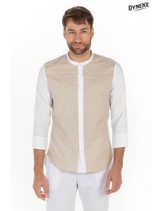 Camisa hombre manga 3/4 beig